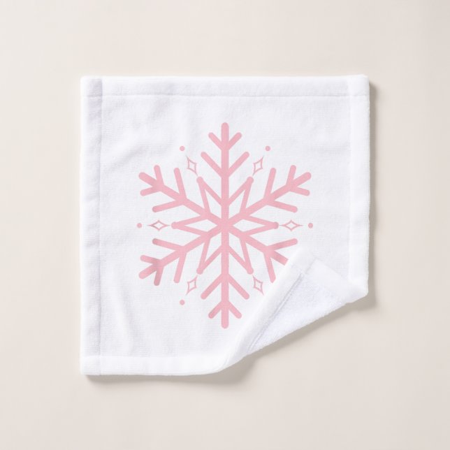 Toalha De Rosto Floco de neve rosa (Pano de lavar)
