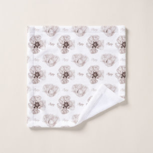 Toalha De Rosto Flor Ilustrado de Poppy