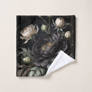 Toalha De Rosto Flor Preto Rosa de Disposição Gótica