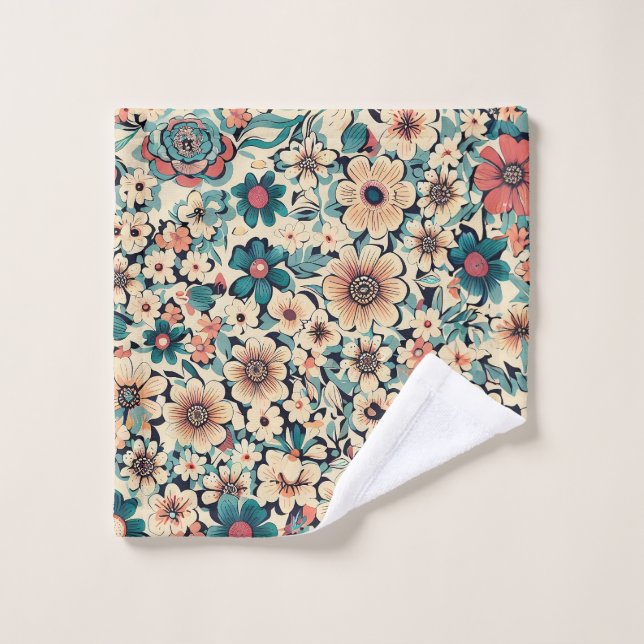 Toalha De Rosto Flor Primavera boêmica (Pano de lavar)