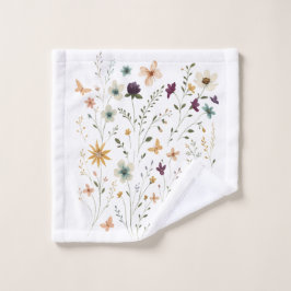 Toalha De Rosto Floral & Butterfly, Whimsical Garden-Inspired