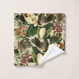Toalha De Rosto Floral E Aves Xxi-ii