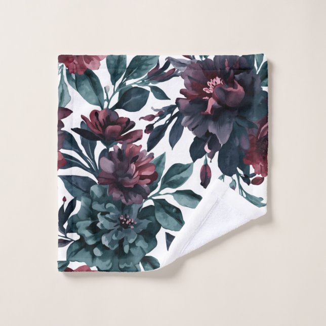Toalha De Rosto Flores Botânicos Em Aquarela Mal-humorada (Pano de lavar)