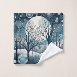 Toalha De Rosto Floresta Nórdica Moonliada, personalizável