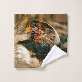 Toalha De Rosto Fogo E Água