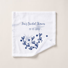 Toalha De Rosto Folhas de estrelas azuis luxo real chá de noiva 