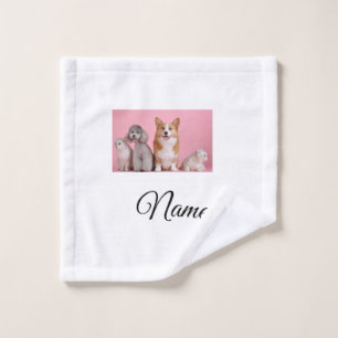 Toalha De Rosto Foto personalizada de animal colorido simples adic