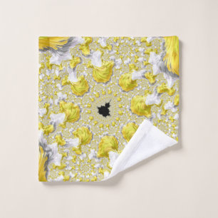 Toalha De Rosto Fractal Dourado abstrato