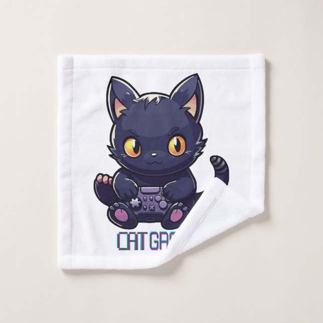 Toalha De Rosto Gamer Felino (Pano de lavar)