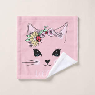 Toalha De Rosto Gato Bonito Com Cara De Gato Meia Gatinha Rosa Gat