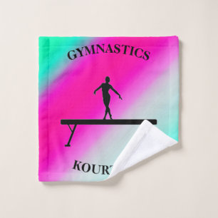 Toalha De Rosto Ginástica Equilibrar Feixe Mint e Fuchsia