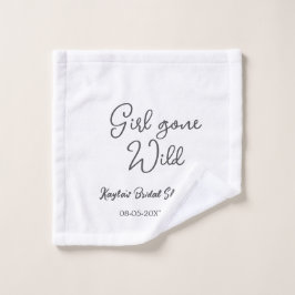 Toalha De Rosto Girl gone wild bridal shower name date simple mini