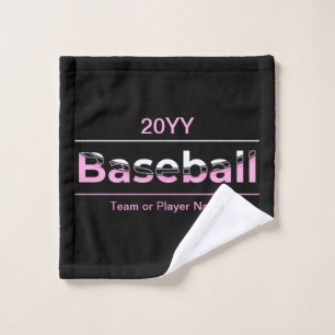Toalha De Rosto Girls Baseball - Tipografia Geométrica Rosa