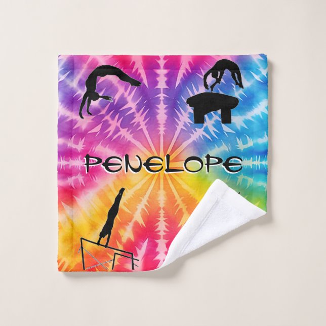 Toalha De Rosto Girls Gymnastics Rainbow Tie-Dye (Pano de lavar)