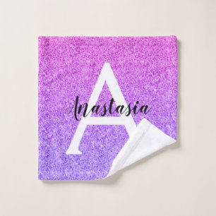 Toalha De Rosto Glitter Purple Glitter Glitter Gelado Girassol Mon