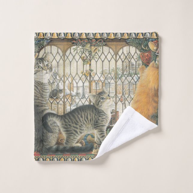 TOALHA DE ROSTO GOLPE DE GATO DE NATAL (Pano de lavar)