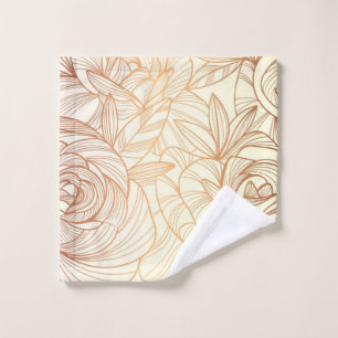 Toalha De Rosto gradiente ouro linear floral