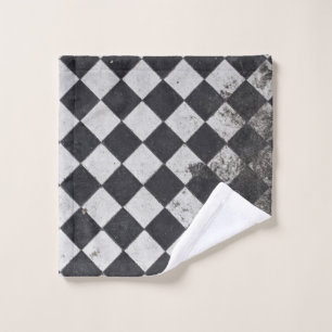 Toalha De Rosto Gráfico de harlequim preto e branco