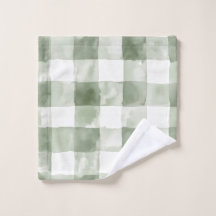 Green Watercolor Plaid Gingham