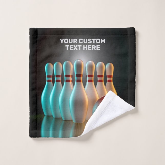 Toalha De Rosto Greve de Boliche de Texto Personalizado (Pano de lavar)