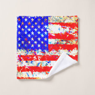 Toalha De Rosto Grunge American Flag
