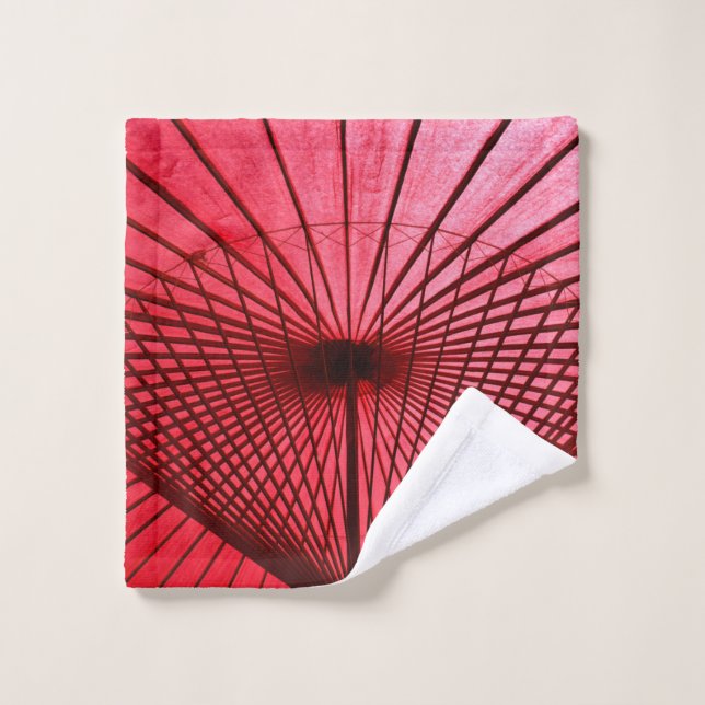 Toalha De Rosto Guarda-chuva de papel vermelho (Pano de lavar)