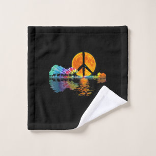 Toalha De Rosto Guitarista lago Shadow Peace Love Guitar