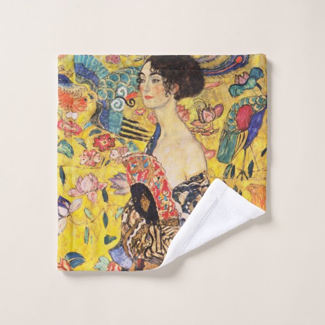 Toalha De Rosto Gustav Klimt Senhora com Leque (Pano de lavar)