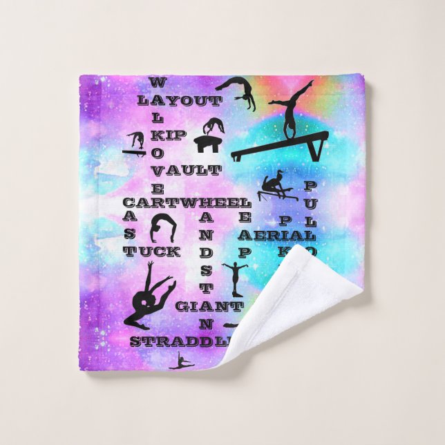 Toalha De Rosto Gymnastics Crosswords Holograma Skills Lavar Tela (Pano de lavar)