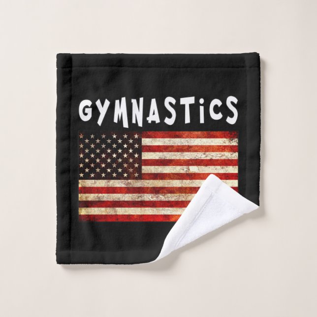Toalha De Rosto Gymnastics Grunge American Flag (Pano de lavar)