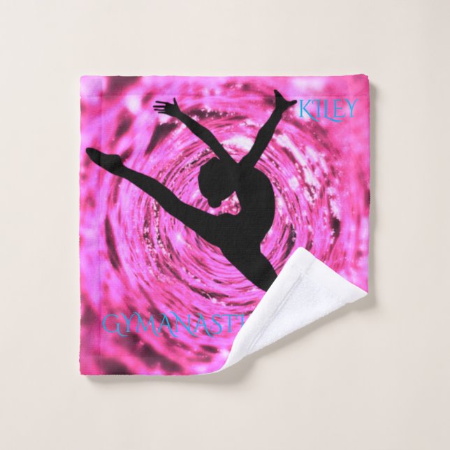 Toalha De Rosto GYMNASTICS lava pano com nome personalizado. (Pano de lavar)