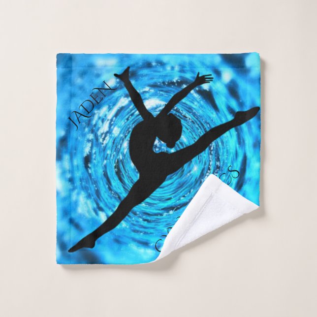 Toalha De Rosto GYMNASTICS lava pano com nome personalizado. (Pano de lavar)