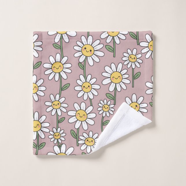 Toalha De Rosto Happy Daisies Pattern - Cute Floral Design (Pano de lavar)