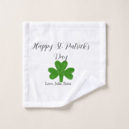 Toalha De Rosto Happy St. Patrick's day green shamrock name 