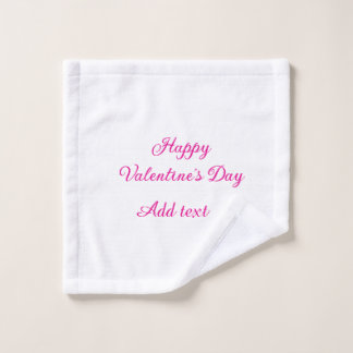 Toalha De Rosto Happy Valentine's day pink text name message