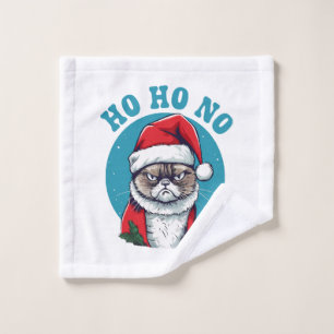 Toalha De Rosto Ho ho não - gato engraçado e rabugento de papai no