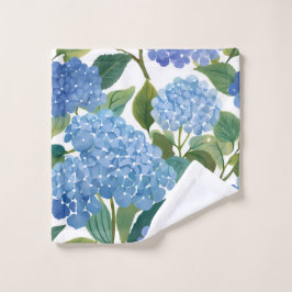 Toalha De Rosto Hortênsias Azuis | Belo Arbusto Floral
