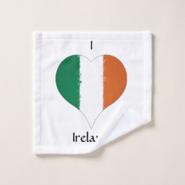 Toalha De Rosto I Heart Ireland Irish Tricolor Flag