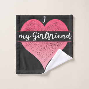 Toalha De Rosto I Love My Girlfriend Custom