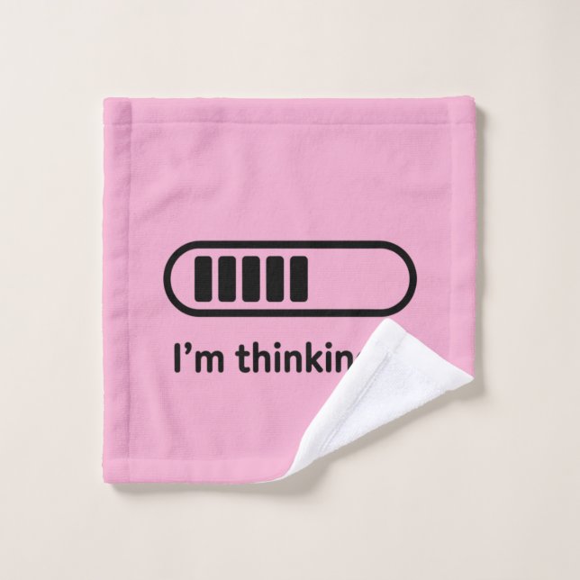 Toalha De Rosto I'm Thinking... Loading Progress Bar Pink Minimali (Pano de lavar)