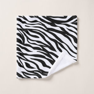 Toalha De Rosto Impressão em animais Safari Zebra Negra