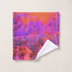 Toalha De Rosto Jardim Impressionista Laranja Trippy Magenta