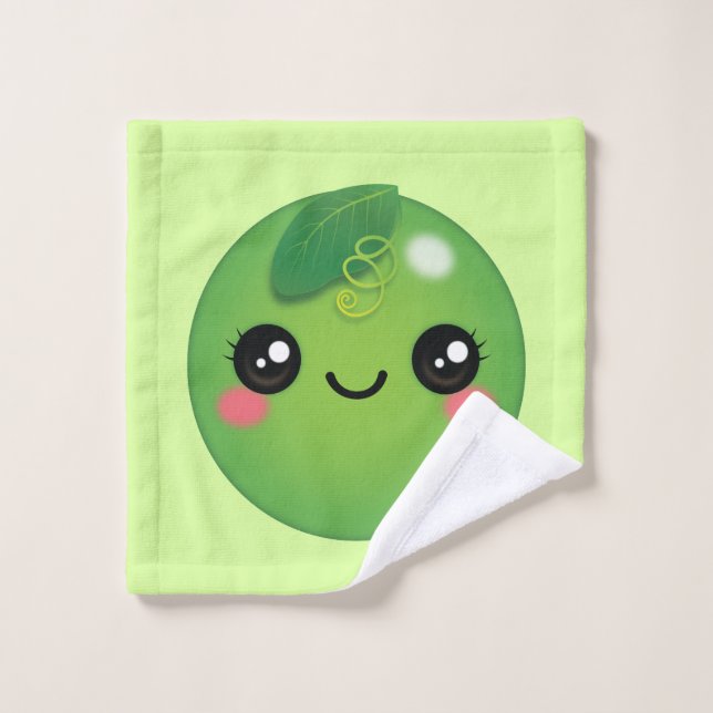 Toalha De Rosto Kawaii Pea Wash Cloth (Pano de lavar)
