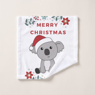 Toalha De Rosto Koala Christmas Snow Winter Animals Koalas