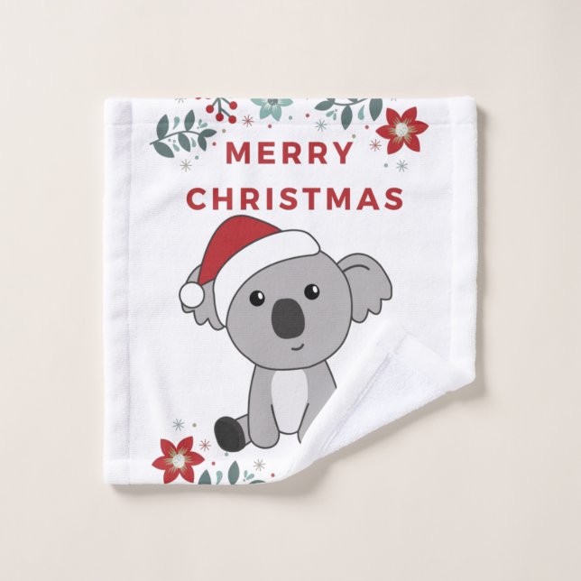 Toalha De Rosto Koala Christmas Snow Winter Animals Koalas (Pano de lavar)