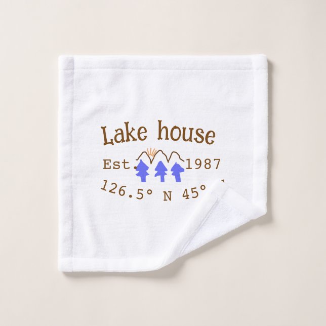 Toalha De Rosto Lago House ets. Data ano em que as coordenadas per (Pano de lavar)