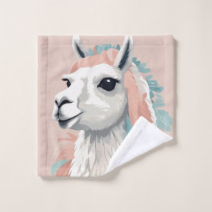 Toalha De Rosto Lama bonito com pele colorida na cabeça