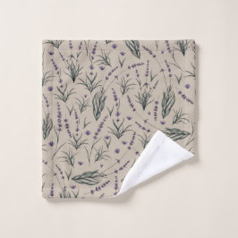 Toalha De Rosto Lavender Botanical Pattern Wash Cloth