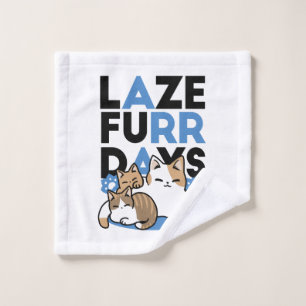 Toalha De Rosto Lazer - Design de Gatos Preguiçosos