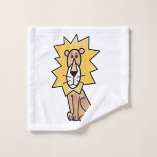 Toalha De Rosto leão fofo desenho infantil retrô safári animal da